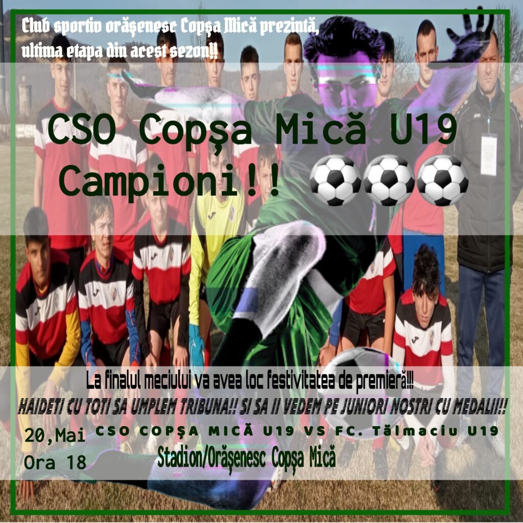 Derby-ul județului U19 se dă între CS Orășenesc Copșa Mică și AS FC Tălmaciu