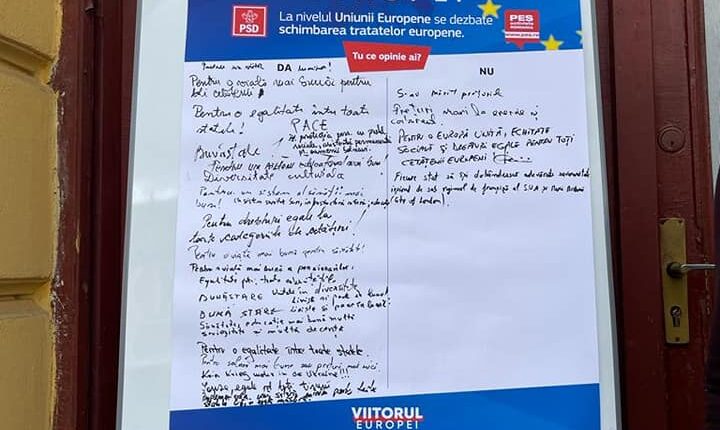 FOTO Organizația Municipală PSD Sibiu s-a alăturat acțiunii „Viitorul Europei”, eveniment inițiat de de europarlamentarul Victor Negrescu