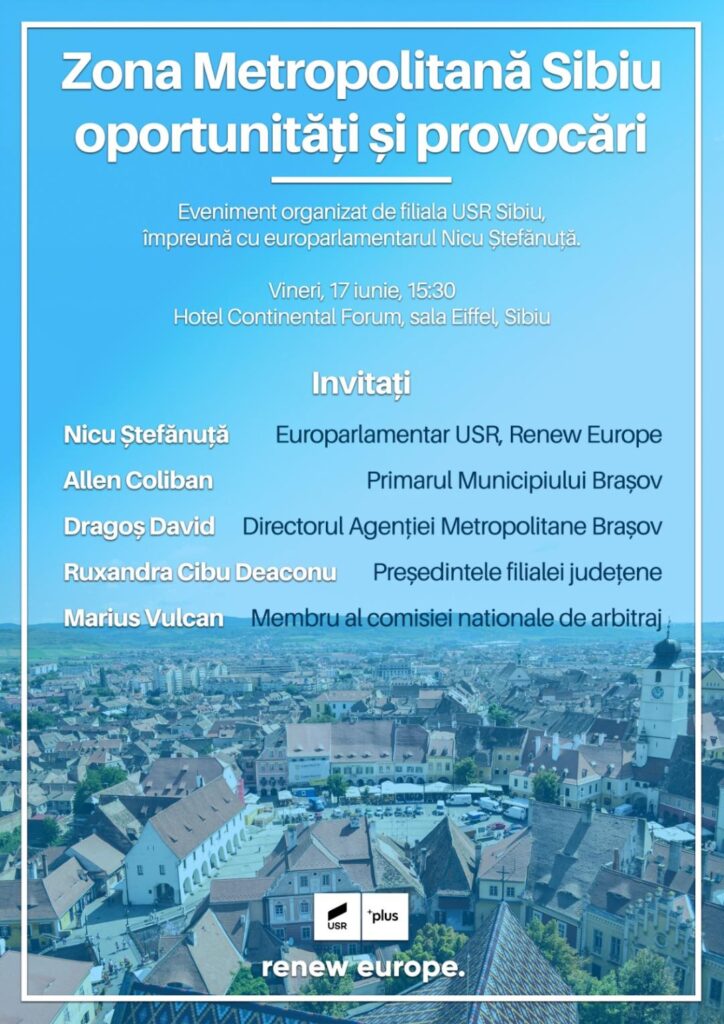 La invitația europarlamentarului Nicu Ștefănuță, Allen Coliban, Primarul Municipiului Brașov, împărtășește cu sibienii din experiența „Zonă Metropolitană”