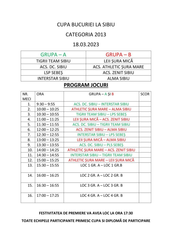 Juniorii clubului ACS Athletic Șura Mare vor avea un weekend plin cu fotbal