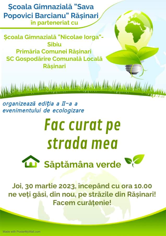 Elevii rășinăreni și cei ai Școlii Gimnaziale ”Nicolae Iorga” din Sibiu își dau mâna în "Săptămâna Verde"