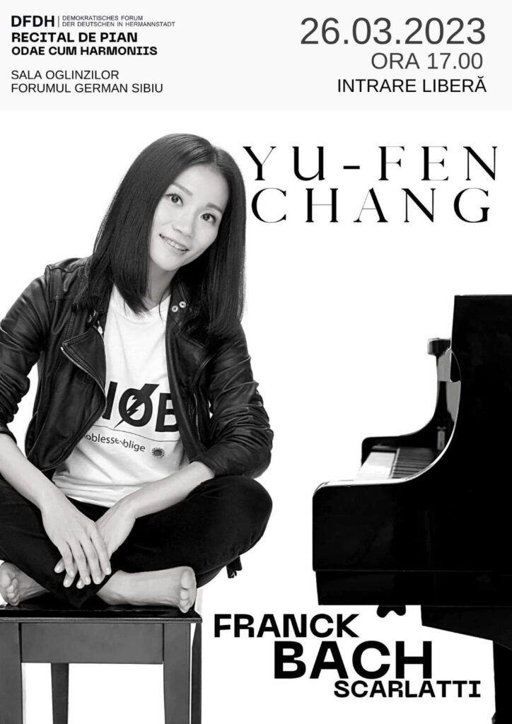 Pianista Yu-Fen Chang concertează la Sibiu
