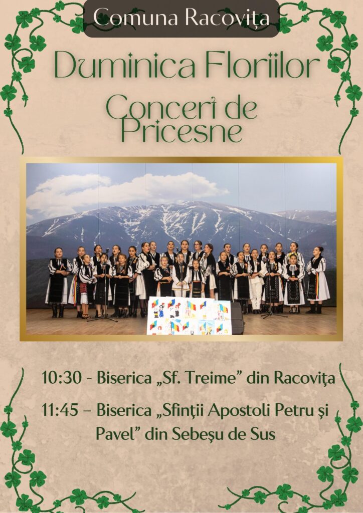 În așteptarea sărbătorii Învierii Domnului, Grupul Vocal Flori Racovicene, invită comunitatea la un moment înălțător de rugăciune