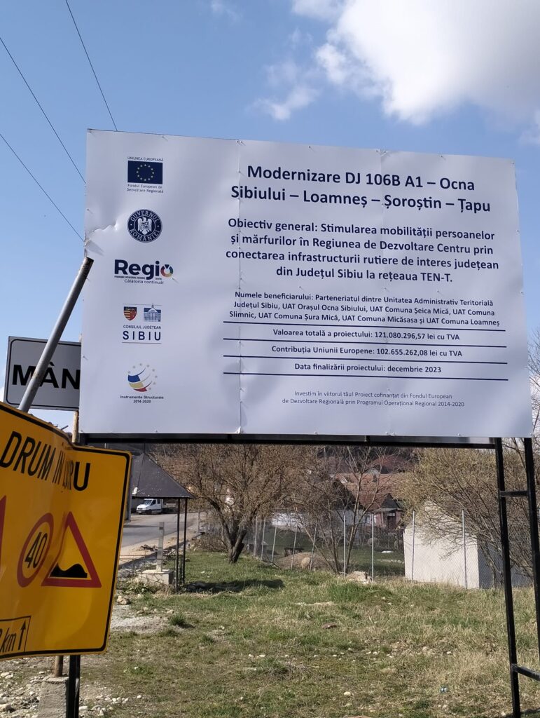DRUMSERV a redeschis șantierele pe DJ 106 B Ocna Sibiului - Țapu