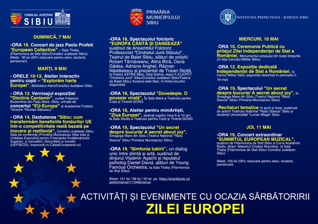 Sibiul sărbătorește Zilele Europei - Vezi programul activităților