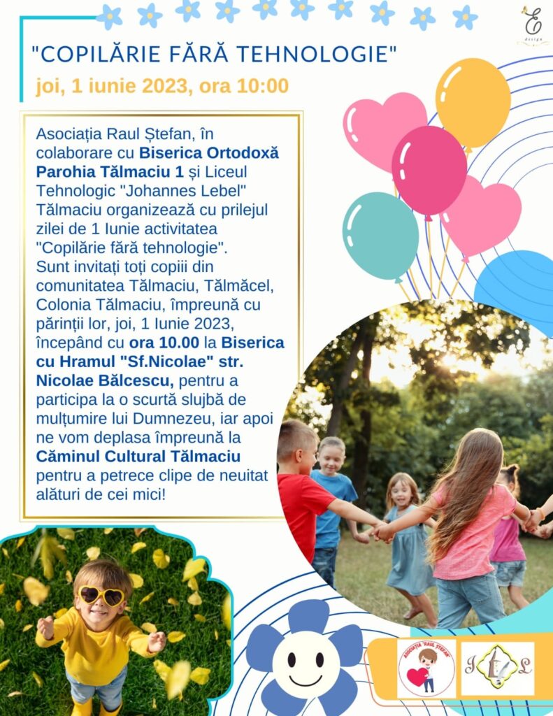„Copilărie fără tehnologie”, eveniment organizat special pentru copiii din Tălmaciu, Tălmăcel și Colonia Tălmaciu