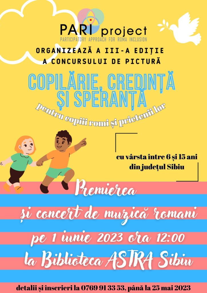„Copilărie, credință și speranță” – concurs de pictură și desen pentru copiii romi și prietenii lor din județul Sibiu
