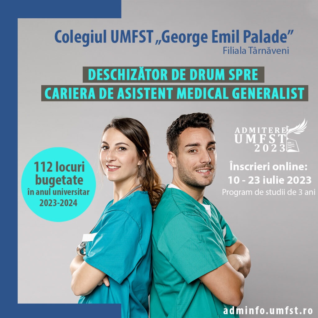 Colegiul UMFST „George Emil Palade”, deschizător de drum spre cariera de asistent medical generalist