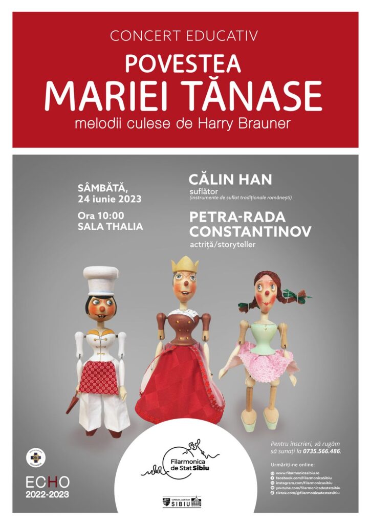 Petra-Rada Constantinov și militarul Călin Han vă invită la Filarmonica de Stat Sibiu pentru a asculta „Povestea Mariei Tănase - melodii culese de Harry Brauner”