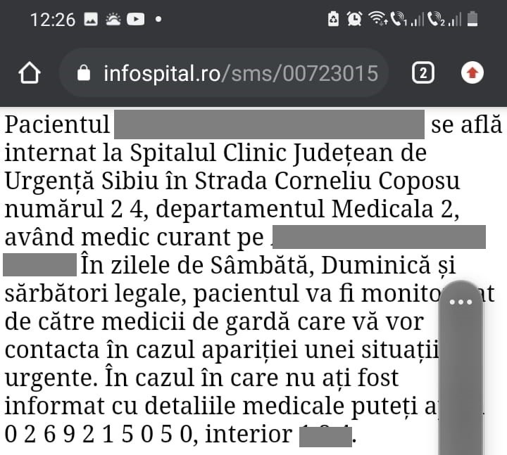Metode moderne de comunicare cu aparținătorii, pacienții și angajații SCJU Sibiu
