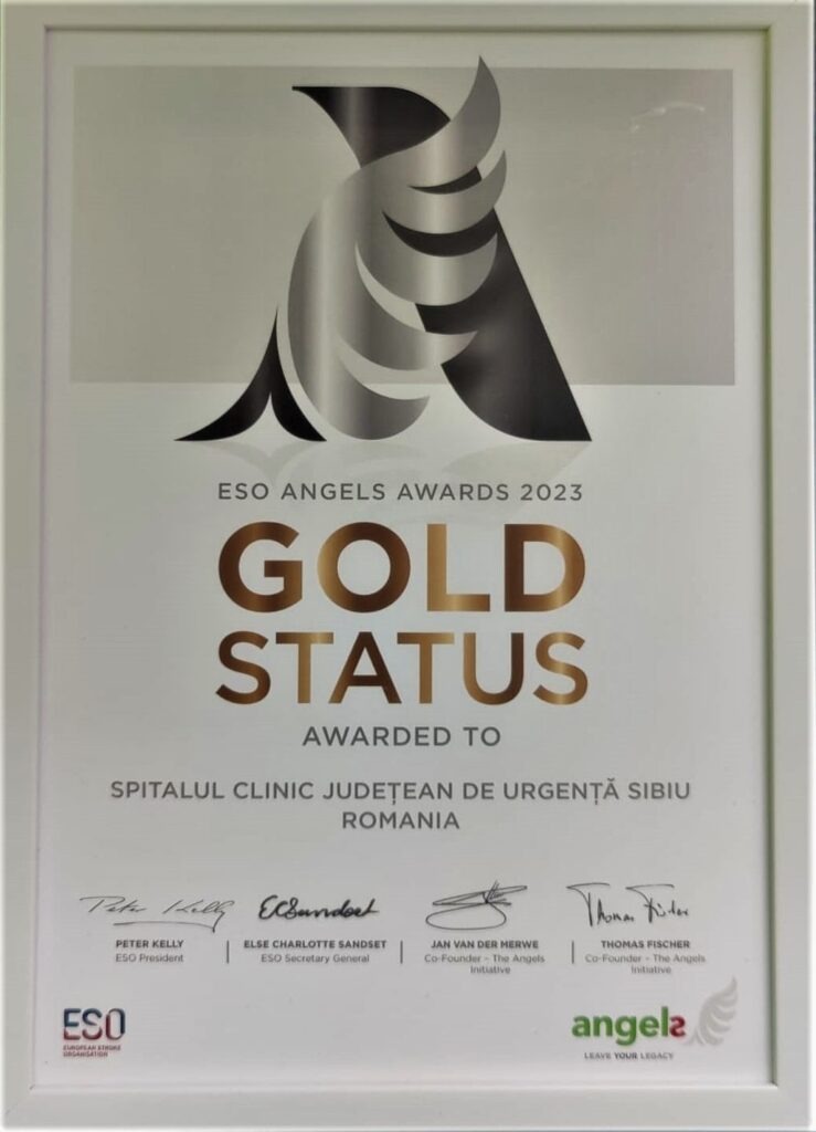 Secția Clinică Neurologie, medaliată cu aur pentru a treia oară de către Societatea Europeană de AVC