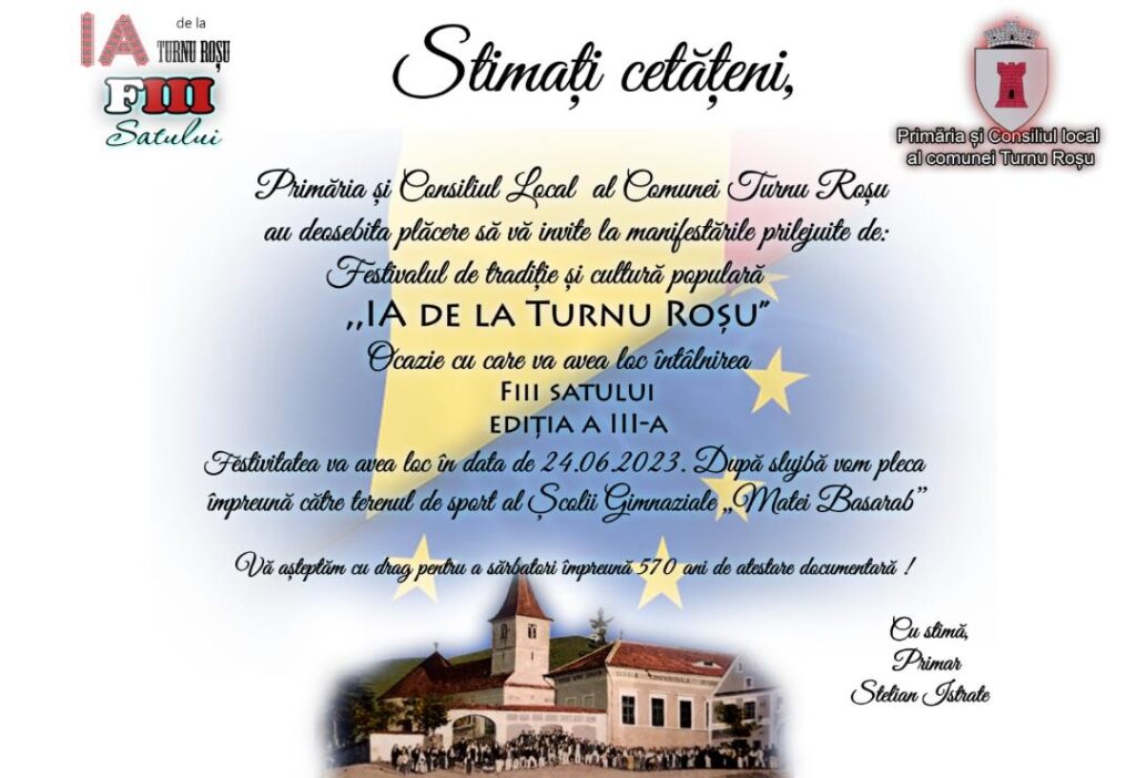 „Ia de la Turnu Roșu” reunește în acest an fiii și fiicele din Turnu Roșu și Sebeșu de Jos plecați prin diverse locuri