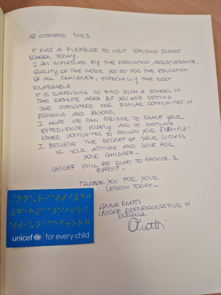 Anna Riatti, reprezentanta UNICEF în România, a vizitat unitățile de învățământ din comuna Hoghilag