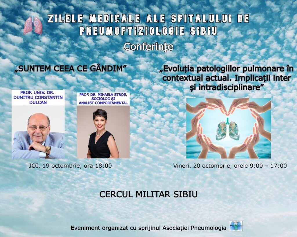 Prezentări științifice și conferință Constantin Dulcan la Zilele Medicale ale Spitalului de Pneumoftiziologie Sibiu