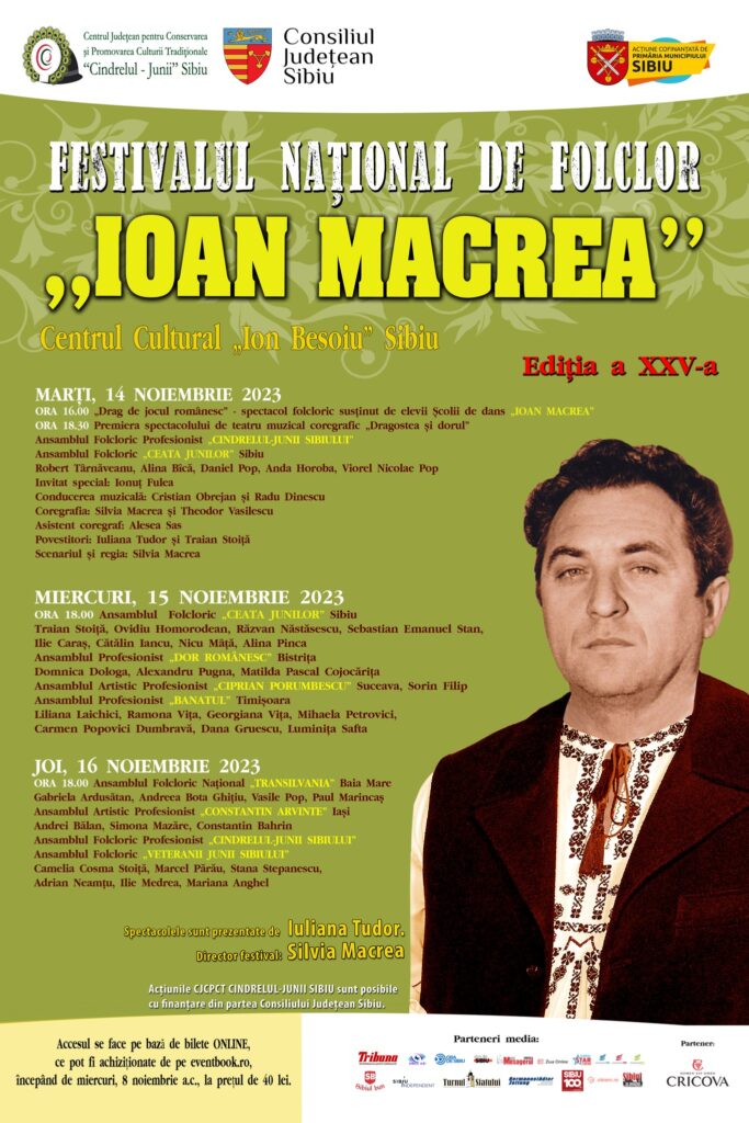 Ansambluri profesioniste și artişti valoroși din întreaga Românie vin la ediția aniversară cu numărul 25 a Festivalului Național de Folclor „Ioan Macrea"