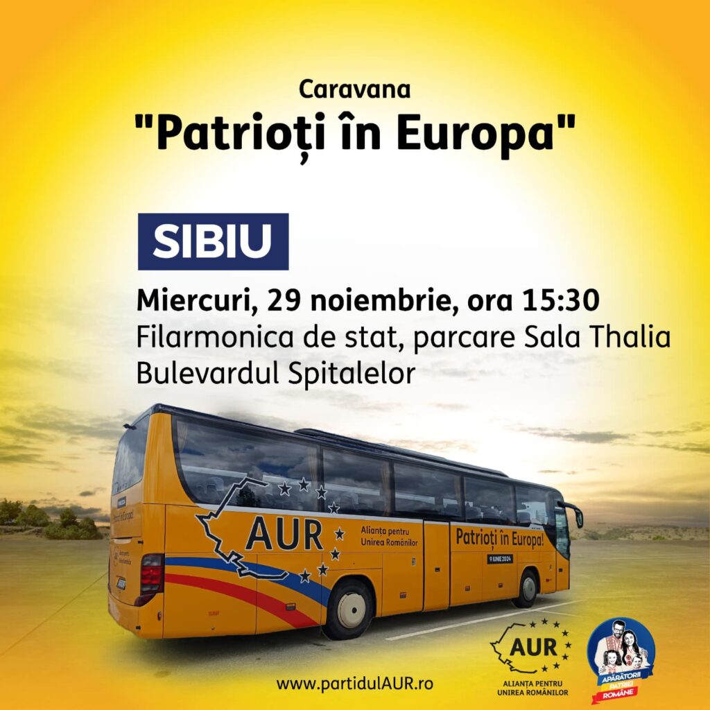 Candidații AUR pentru Parlamentul European vin la Sibiu