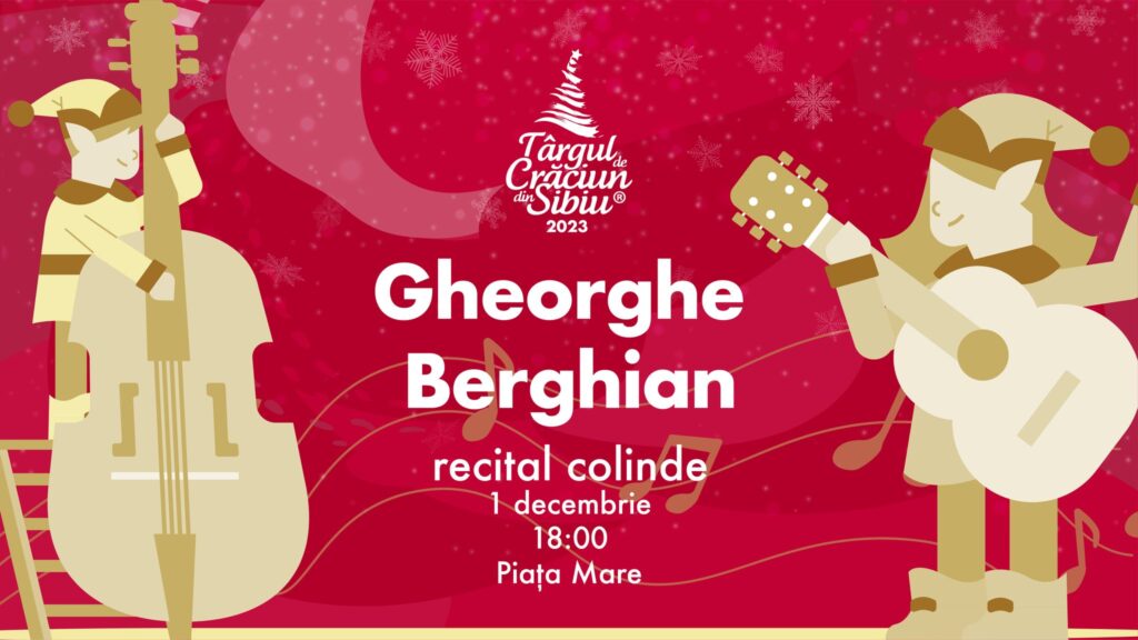 Gheorghe Berghean, cunoscut sub numele de scenă Gino, va susține un concert de colinde pe scena Târgului de Crăciun din Sibiu