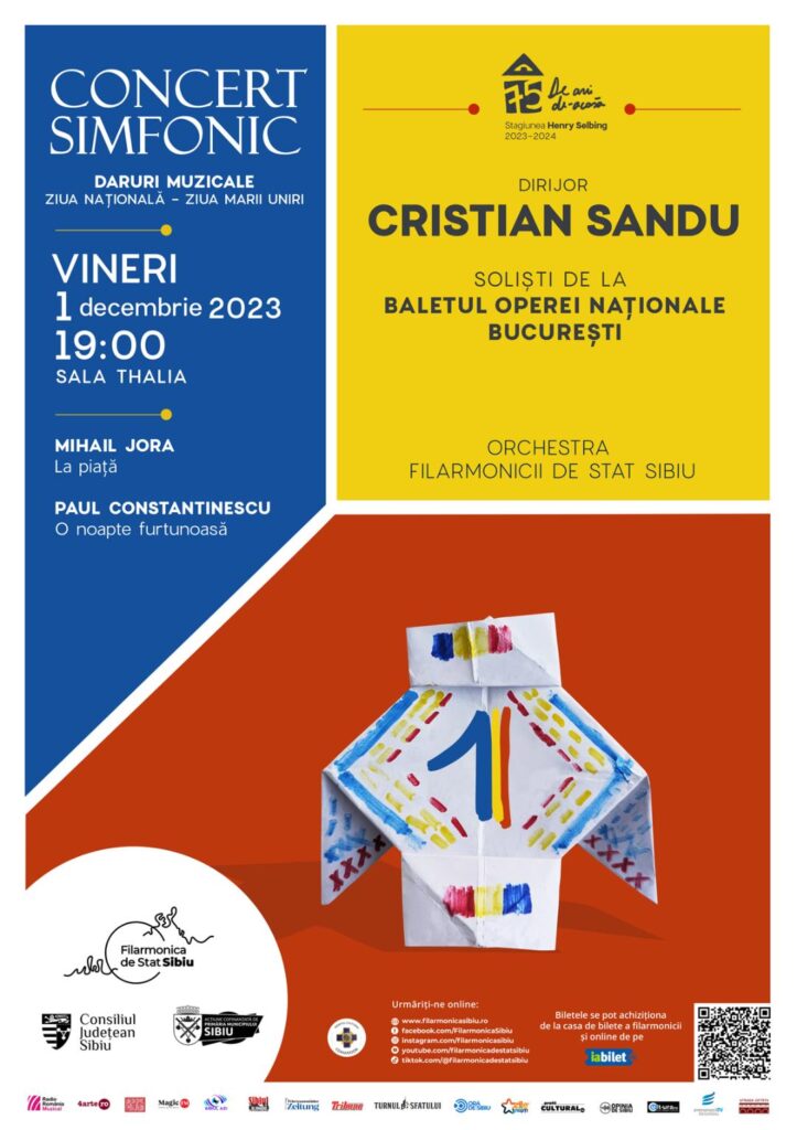 Primul balet românesc și "O noapte furtunoasă" - de 1 Decembrie, la Filarmonica Sibiu