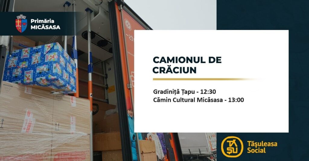 Camionul de Crăciun ajunge astăzi la Micăsasa