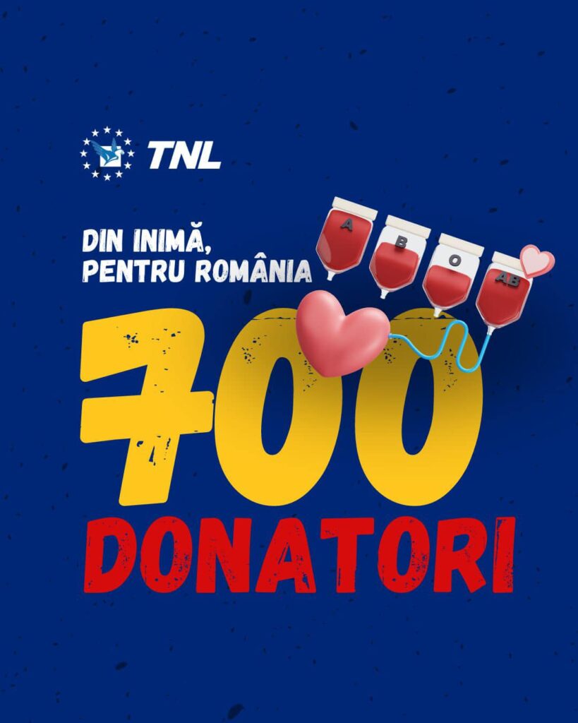 Peste 700 de membri ai Tineretului Național Liberal au donat 316 litri de sânge