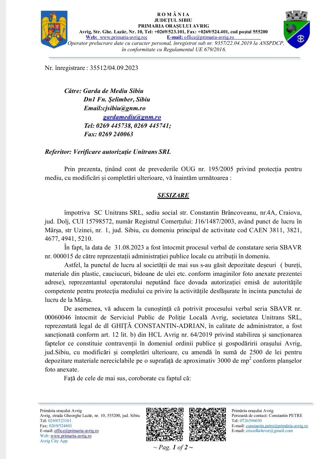 Primăria Avrig răspunde la acuzațiile AUR privind groapa de gunoi din Mârșa