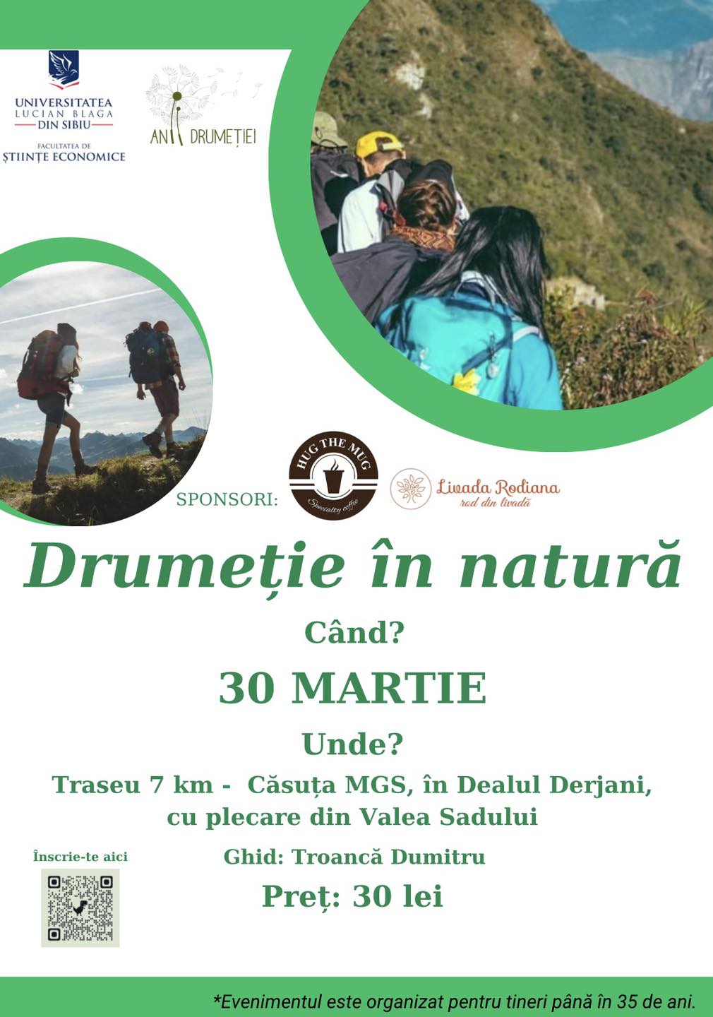 Proiect dedicat organizării de drumeții pentru elevi, studenți și tineri din zonă