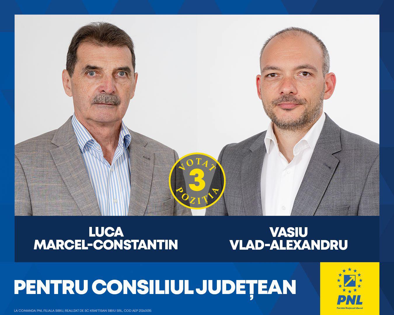 Marcel Luca și Vlad Vasiu, doi dintre consilierii de bază din echipa președintei Consiliului Județean Sibiu