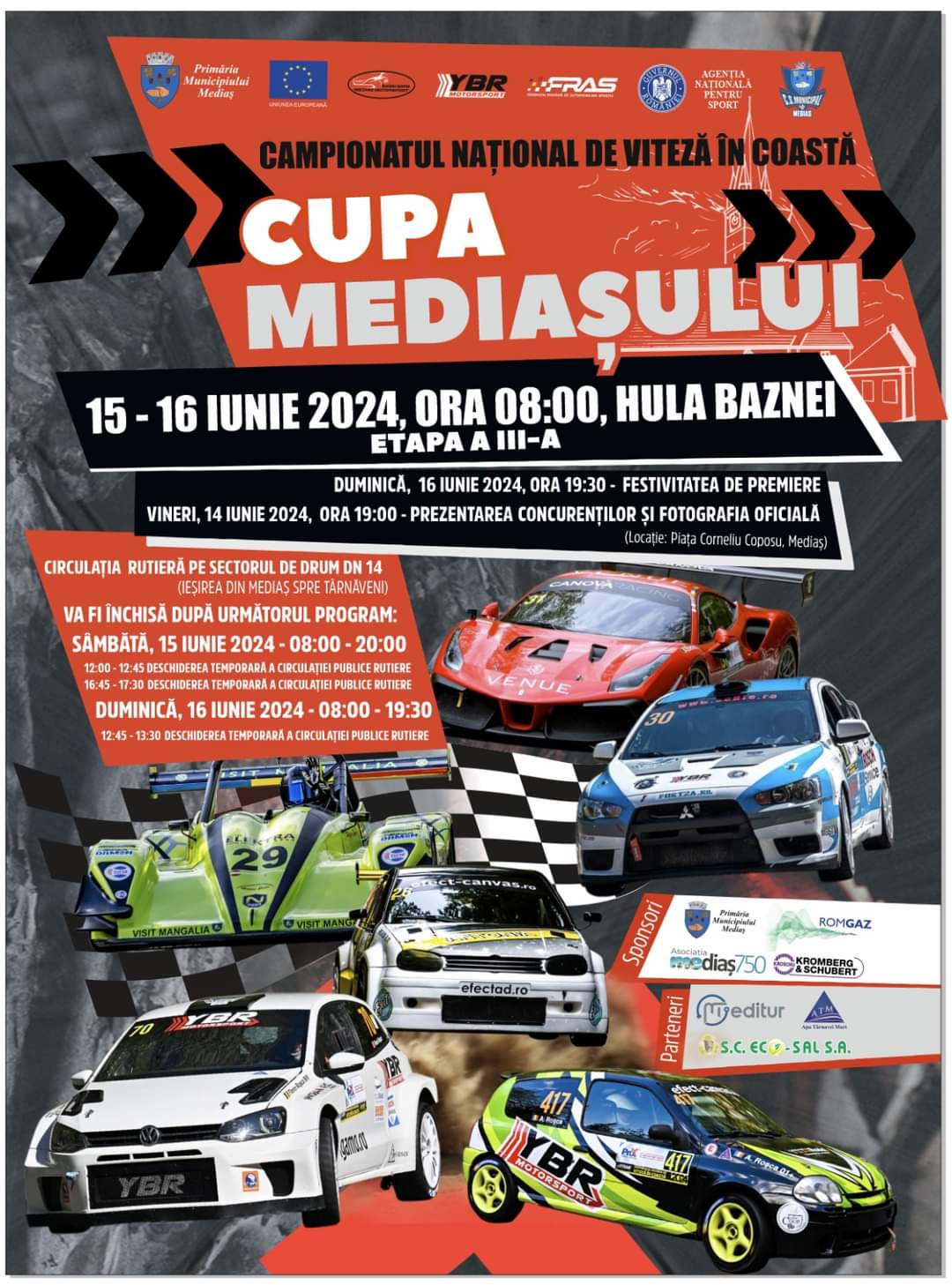 Etapă a Campionatului Național de Viteză în Coastă la Mediaș