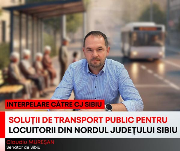 Senatorul Claudiu Mureșan solicită Consiliului Județean Sibiu soluții de transport public pentru locuitorii din nordul județului Sibiu