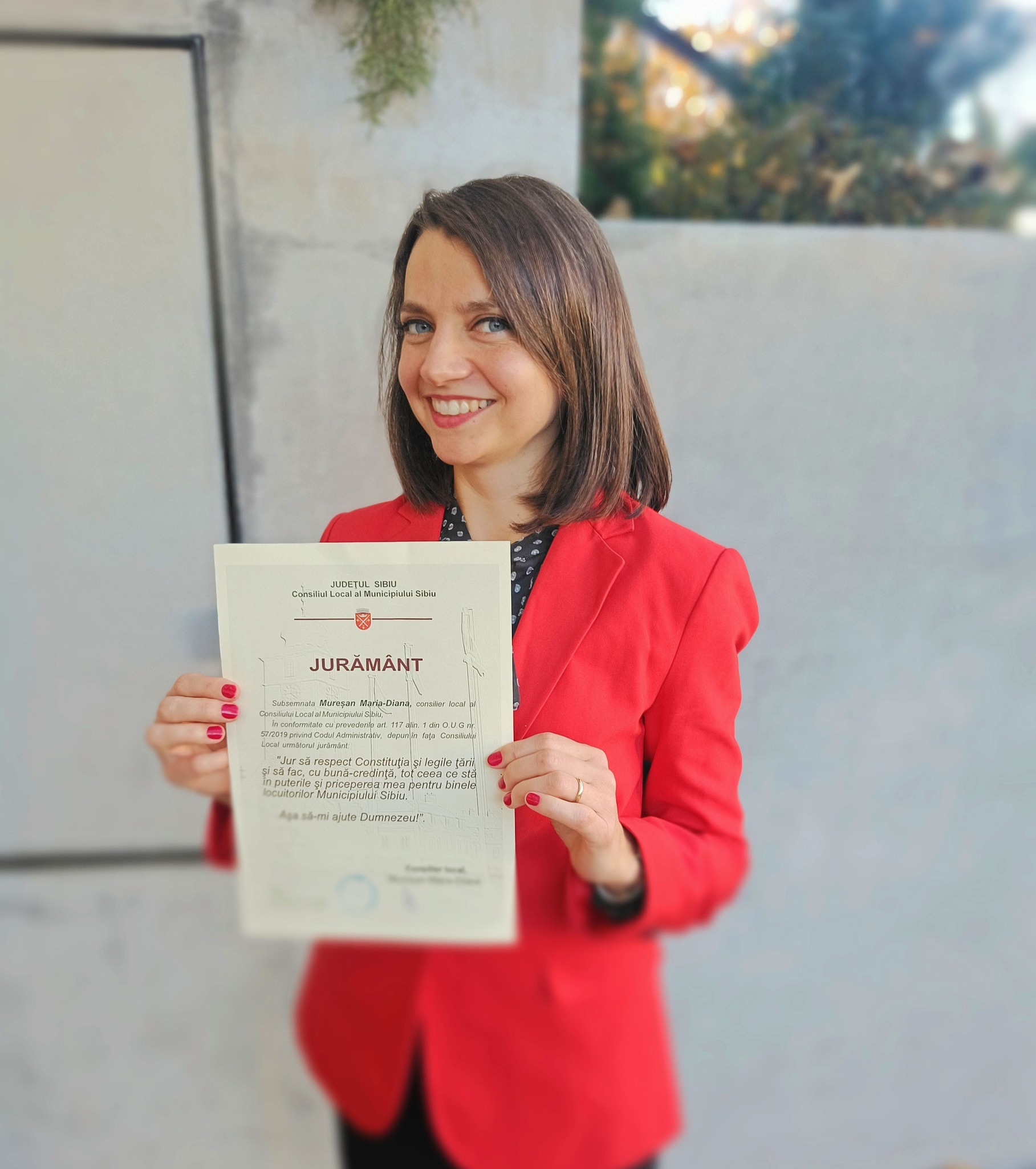 Diana Mureșan, consilier local USR Sibiu: Încep un nou mandat de consilier local. Am această onoare datorită vouă, cei care mi-ați acordat încrederea