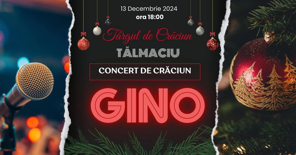 Artistul Gino deschide seria evenimentelor organizate la Târgul de Crăciun Tălmaciu